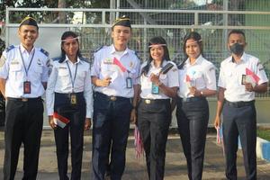 Atambua, nusa Tenggara Timur, 2022 ein Gruppe von Menschen Wer haben das Geist von Nationalismus foto