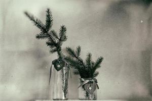 Weihnachten Baum Dekoration im ein dekorativ Krug foto