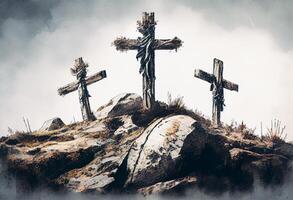 gut Freitag Hintergrund Bild religiös Kreuz ai generiert foto