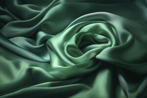 Grün farbig Seide Satin- Hintergrund, erstellt mit generativ ai foto