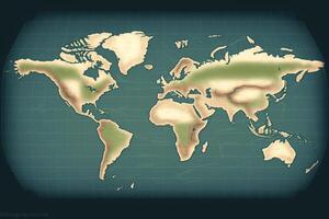 Welt Karte mit Horizont. ai generiert foto