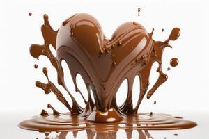 Schokolade im das gestalten von ein Liebe Herz. ai generiert foto