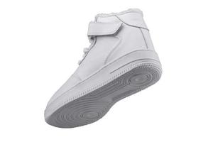 Weiß Sneaker auf ein Weiß hintergrund.sport Schuhe. foto