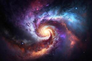 Galaxis und Nebel. abstrakt Raum Hintergrund. endlos Universum mit Sterne und Galaxien im äußere Raum. Kosmos Kunst. generativ ai foto