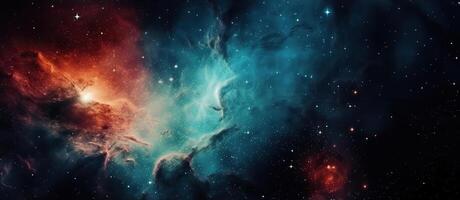 Galaxis und Nebel. abstrakt Raum Hintergrund. endlos Universum mit Sterne und Galaxien im äußere Raum. Kosmos Kunst. generativ ai foto