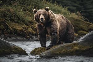 Grizzly Bär von Ufer von Alaska foto