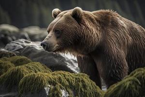 Grizzly Bär von Ufer von Alaska foto