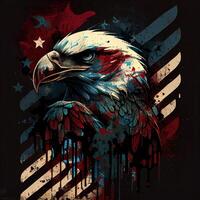 Grunge patriotisch amerikanisch kahl Adler - - ai generiert foto