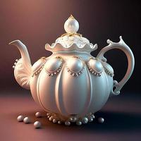 Weiß Keramik Teekanne, ai Generation foto
