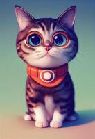 süß winzig Katze ai generativ Bild zum Handy, Mobiltelefon Hintergrund foto