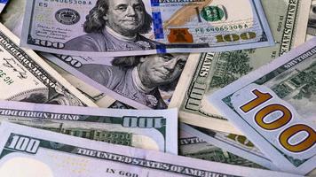 Hintergrund von uns Währung Banknoten finanziell Konzept Geld Hintergrund hundert Dollar Rechnungen foto