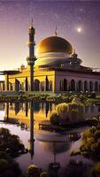ai generiert islamisch beten Moschee Arabisch, eid Mubarak foto