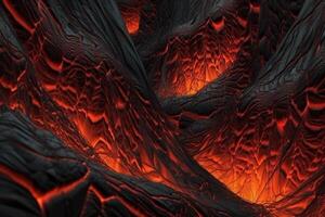 Orange Textur von schwebend fließend heiß Magma generativ ai foto
