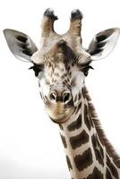 Giraffe auf ein Weiß Hintergrund. ai generativ foto
