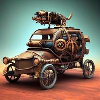 mechanisch suv Auto . Steampunk Stil Tier foto