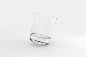 leeren und sauber Whiskey Glas isoliert auf Weiß Hintergrund. 3d machen foto