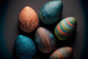 dekorativ bunt Ostern Eier ai generativ Bilder zum Ostern Tag foto