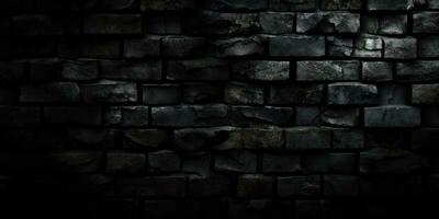 schwarz Backstein Mauer dunkel Hintergrund foto