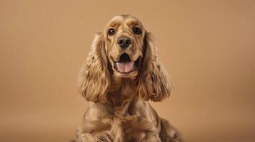 Banner mit Cocker Spaniel. Kopieren Raum. generativ ai. foto