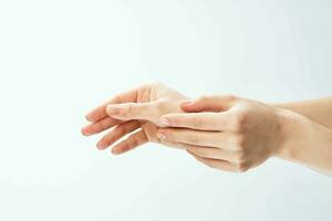 weiblich Hände Massage Haut Pflege Gesundheit schließen oben foto