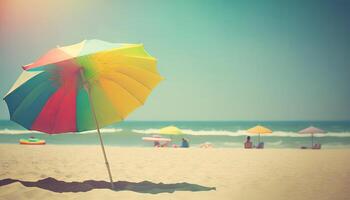 Sommer- Ferien Strand Hintergrund wie Sanft ätherisch verträumt Hintergrund. generativ ai foto