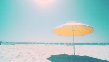 Sommer- Ferien Strand Hintergrund wie Sanft ätherisch verträumt Hintergrund. generativ ai foto