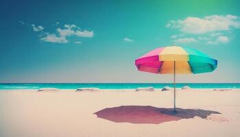 Sommer- Ferien Strand Hintergrund wie Sanft ätherisch verträumt Hintergrund. generativ ai foto