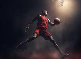 Basketball Spieler. Illustration ai generativ foto