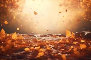 Magie Herbst fallen Hintergrund. Illustration ai generativ foto