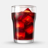3d Design von Cola Glas trinken Über Weiß Hintergrund. generativ ai. foto