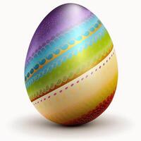 dekorativ bunt Ostern Eier ai generativ Bilder zum Ostern Tag Bündel von bunt Eier auf ein Grün Ostern Hintergrund 3d Wiedergabe. Stapel von hell und bunt Ostern Eier - - 3d machen. Ostern foto