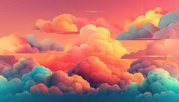 Sanft bunt Wolken Hintergrund mit generativ ai foto