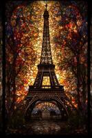 Eiffel Turm größte Turm im das Welt bunt Kunst Vektor generativ ai foto