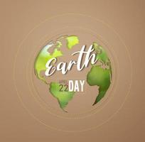 3d Wiedergabe. Planet Erde Symbol Öko Papierschnitt auf braun Hintergrund. Erde Tag Konzept. foto