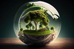 innovativ Grün Technologien, Clever Systeme und Recycling zum Umwelt Nachhaltigkeit. generativ ai foto