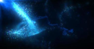 abstrakt Hintergrund von Blau Energie Magie Wellen fliegend von das Wind mit das bewirken von glühen und verwischen Bokeh foto