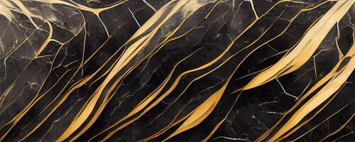 abstrakt schwarz golden Grunge Marmor Textur Hintergrund. generativ ai foto