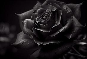 Foto schwarz Rose Blume schließen oben dunkel Rosen Hintergrund. generieren ai