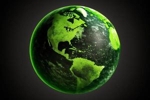 Welt Umgebung und Erde Tag Konzept mit Grün Globus. generieren ai foto