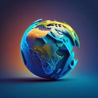 speichern Erde Thema Globus Planet ai generativ foto