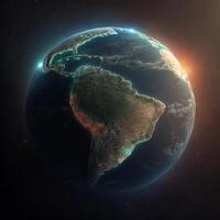 speichern Erde Thema Globus Planet ai generativ foto