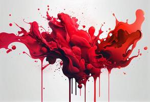 abstrakt rot bunt Tinte Spritzen im Wasser Hintergrund. generieren ai. foto