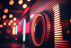 Neon- Equalizer abstrakt Hintergrund. generativ ai foto