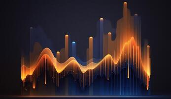 generativ ai, Lager Markt Diagramm Linien, finanziell Graph auf Technologie abstrakt Hintergrund vertreten finanziell Krise, finanziell Kernschmelze. Technologie Konzept, Handel Markt Konzept. foto