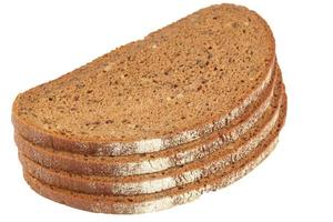 Scheibe von ganze Mahlzeit Toast isoliert auf ein Weiß Hintergrund. Integral- Brot. foto
