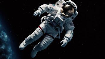 Astronaut schwebend im Raum ai generiert foto