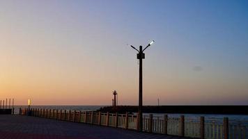 Strand Strand Blick auf den Hafen foto