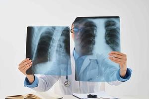 Frau Radiologe Medizin Krankenhaus Forschung Diagnose foto