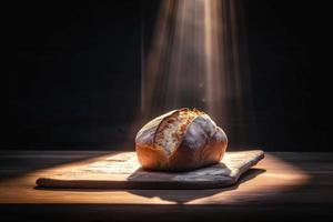 runden frisch Brot. generieren ai foto