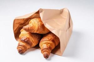 Papier Tasche Croissant. generieren ai foto